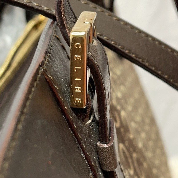 Celine Macadam Brown Tote Bag in Canvas with Gold hardware - Picture 5 of 12